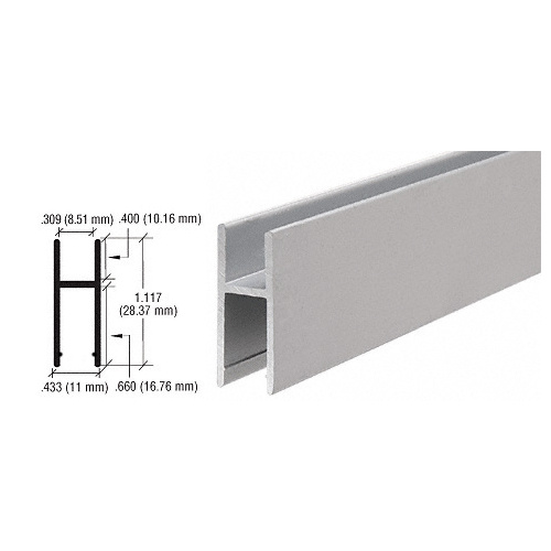 Satin Anodized Aluminum MC610 H-Bar  12" Stock Length