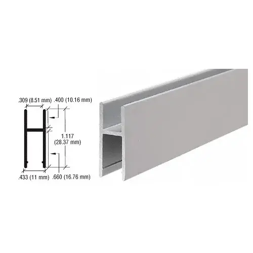 Satin Anodized Aluminum MC610 H-Bar  72" Stock Length - pack of 5