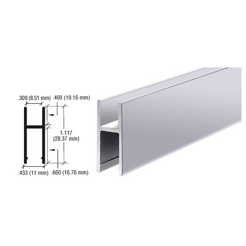 Brite Anodized Aluminum MC610 H-Bar  12" Stock Length - pack of 50