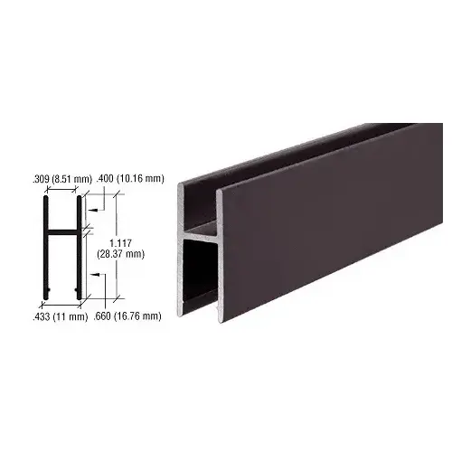 Duranodic Bronze Aluminum MC610 H-Bar  36" Stock Length - pack of 5