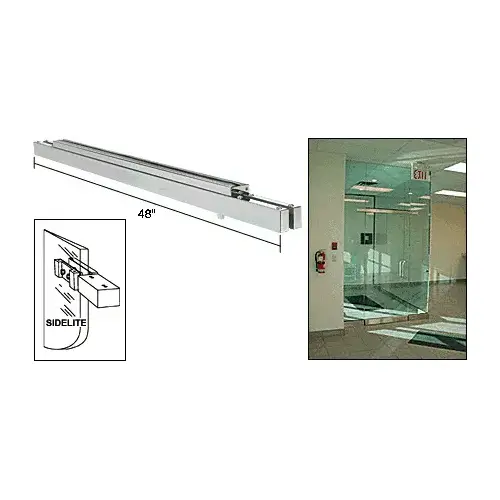 Satin Anodized Single Narrow Floating Header with Surface Mounted Top Pivots - for 36" Wide Opening
