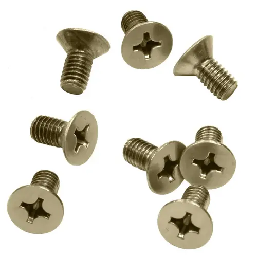 Brushed Bronze 6 x 12 mm Cover Plate Flat Head Phillips Screws - pack of 8