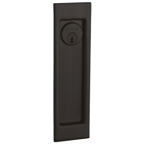 Large Santa Monica Trim Cut for Cylinder Sliding Door Lock Oil Rubbed Bronze Finish