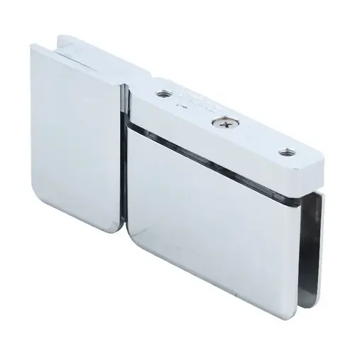 Polished Chrome Top or Bottom Mount Prima Pivot Hinge with Attached U-Clamp