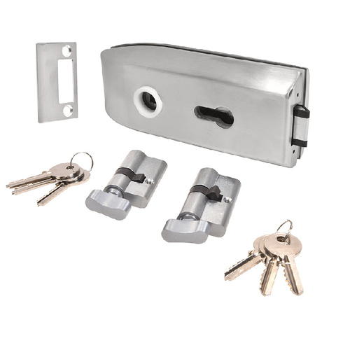 CRL PTH311BS Brushed Stainless Glass Mounted Latch with Lock and Thumbturn