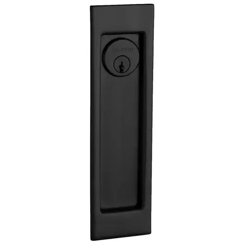 Large Santa Monica Trim Cut for Cylinder Sliding Door Lock Satin Black Finish