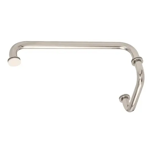 CRL SDP6TB12PN Polished Nickel 12" Towel Bar with 6" Pull Handle Combination Set