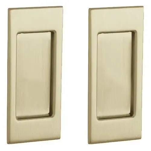 Small Santa Monica Passage Trim Pair Sliding Door Lock Vintage Brass Finish