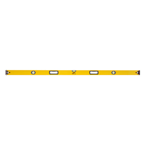Stanley ST43572 Box Beam Level, 72 in L, 3-Vial, 2-Hang Hole, Non-Magnetic, Aluminum, Black/Yellow