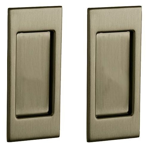 Small Santa Monica Passage Set 2-1/2" Backset Sliding Door Lock Antique Brass Finish