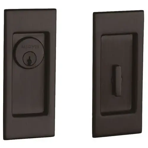 Small Santa Monica Keyed Entry Sliding Door Lock Venetian Bronze Finish