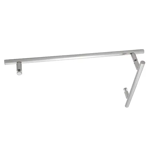 CRL LTB8X18SC Satin Chrome 8" x 18" LTB Combo Ladder Style Pull and Towel Bar