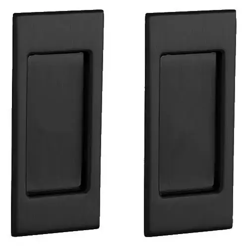 Small Santa Monica Passage Trim Pair Sliding Door Lock Satin Black Finish