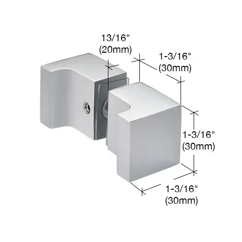 Brushed Nickel Back-to-Back Square Finger Pull Knob