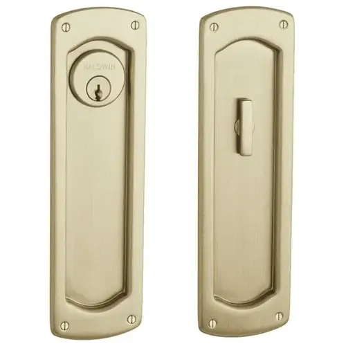 Palo Alto Keyed Entry Sliding Door Lock Vintage Brass Finish