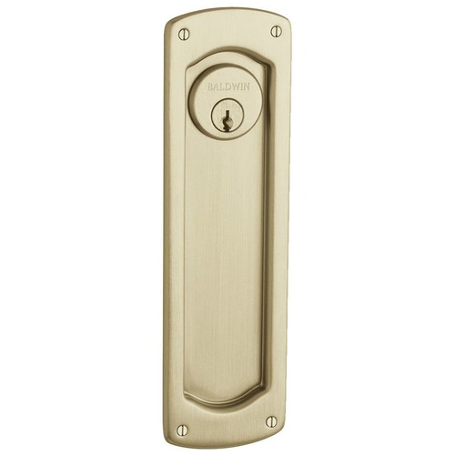 Palo Alto Trim Cut for Cylinder Sliding Door Lock Vintage Brass Finish