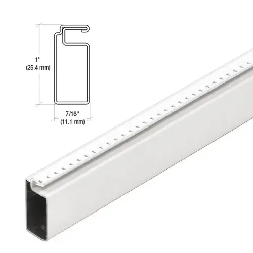 White 1" x 7/16" Roll Formed Screen Frame  72" Stock Length