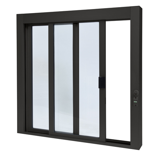 CRL SCDW36360XGDU Black Bronze Anodized Standard Size Self-Closing Deluxe Service Window Glazed with Half-Track