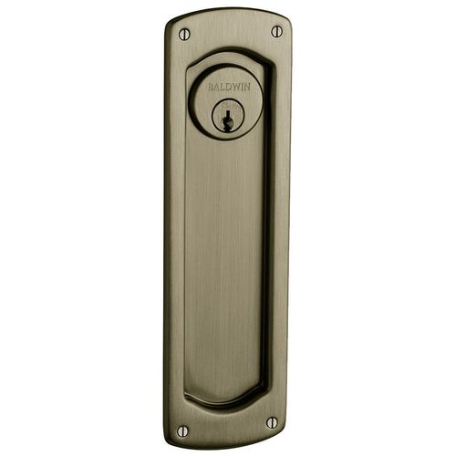 Palo Alto Trim Cut for Cylinder Sliding Door Lock Antique Brass Finish