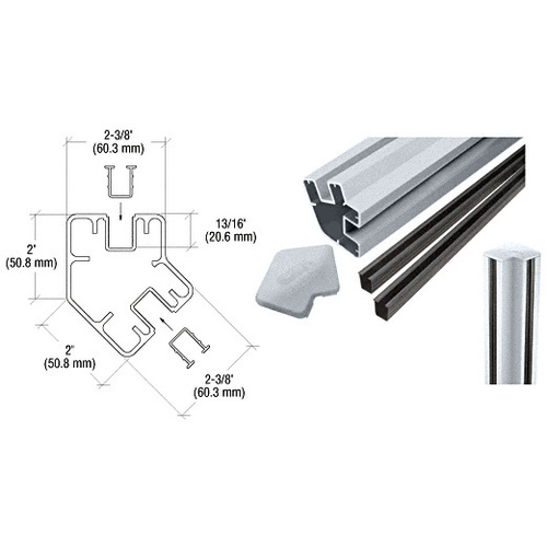 Mill 60" Long 2" x 2-3/8" Rectangular 135 Degree Post Kit