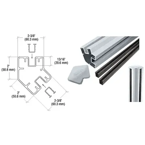 Mill 36" Long 2" x 2-3/8" Rectangular 135 Degree Post Kit