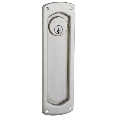 Palo Alto Trim Cut for Cylinder Sliding Door Lock Lifetime Satin Nickel Finish