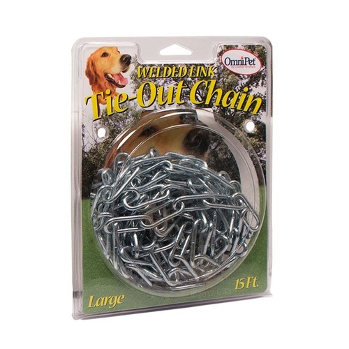 Omnipet 164.38-15 Heavy Duty Welded Link Tie-Out Chain for Large Dog 3.8-mm x 15'