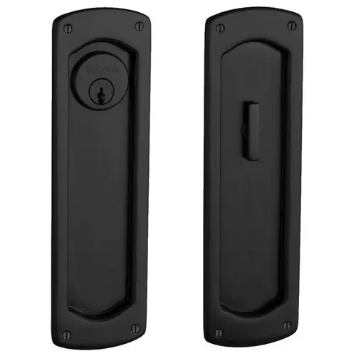 Palo Alto Keyed Entry Sliding Door Lock Satin Black Finish