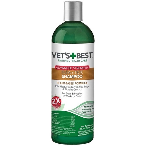 Advanced Strength Flea and Tick Dog Shampoo 12-oz