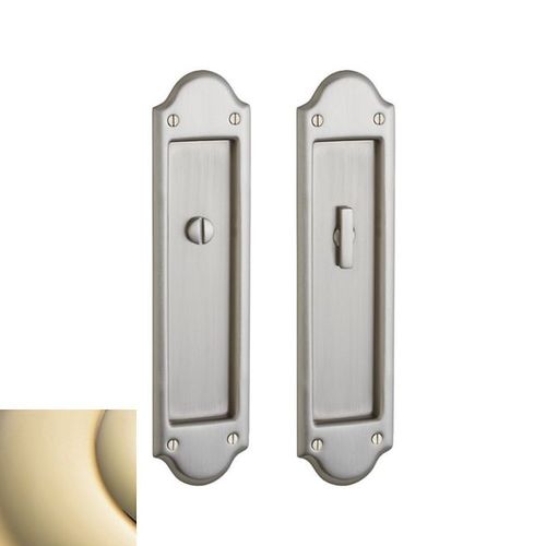 Boulder Privacy Set 2-1/2" Backset Sliding Door Lock Lifetime Brass Finish