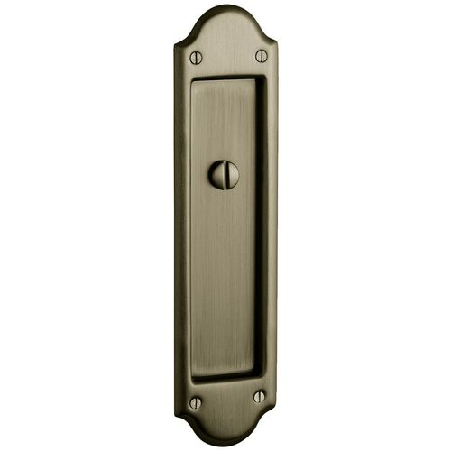 Boulder Trim with Emergency Release Sliding Door Lock Antique Brass Finish