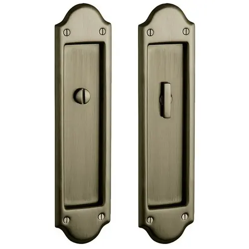 Boulder Privacy Set 2-1/2" Backset Sliding Door Lock Antique Brass Finish