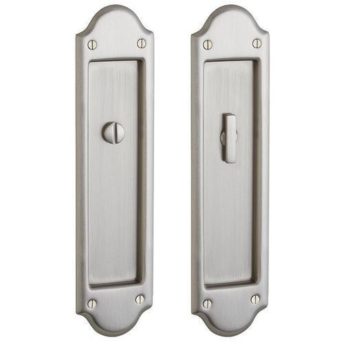 Boulder Privacy Set 2-1/2" Backset Sliding Door Lock Lifetime Satin Nickel Finish