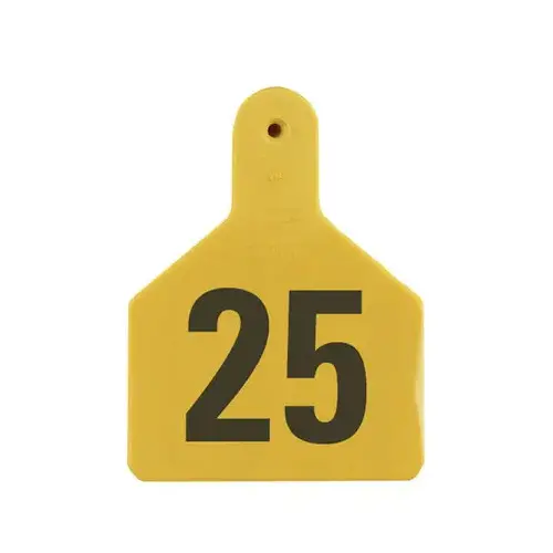 Z Tags 22712268 Z Tags 1-PC Pre-Numbered Laser Print Calf Tags, Numbers from 1 - 25, Yellow