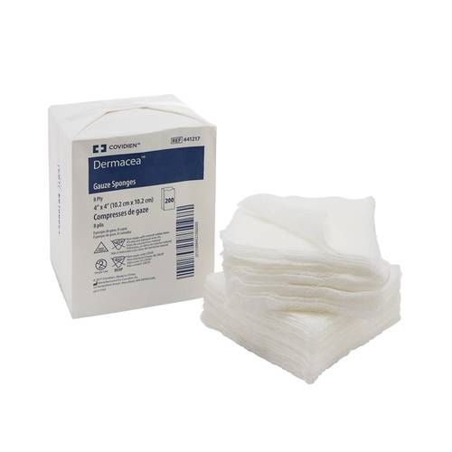 Gauze Sponge Dermacea Cotton 8-Ply 4"X 4"-NonSterile