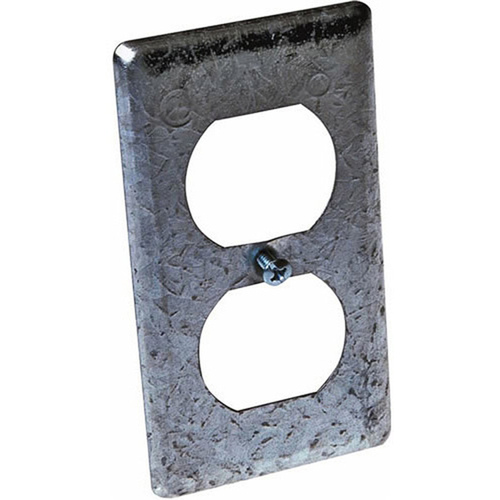 Handy Box Receptacle Cover Steel 1-Gang Duplex