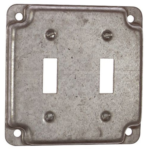 Toggle Switch Dual Cover Steel 2-Gang 1/2" Raised