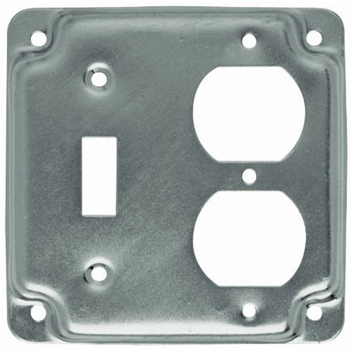 ORBIT INDUSTRIES INC 10247144 Toggle Switch & Receptable Duplex Cover Steel 2-Gang 1/2" Raised