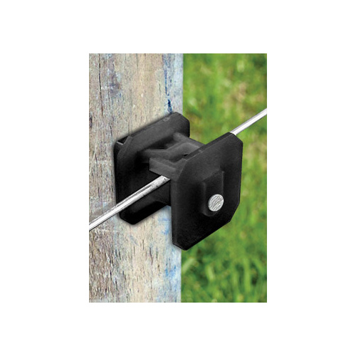 TRU TEST INC 820032 Wood Post Square Insulator Black