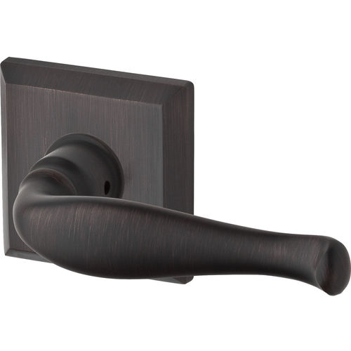 Passage Decorative Lever and Traditional Square Rose with 6AL Latch and Dual Strike Venetian Bronze Finish