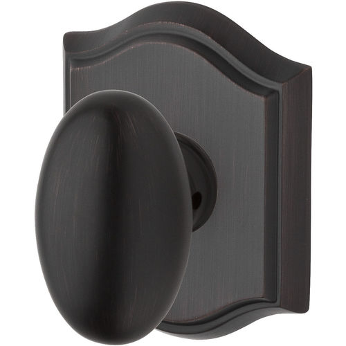 Passage Ellipse Knob and Traditional Arch Rose with 6AL Latch and Dual Strike Venetian Bronze Finish