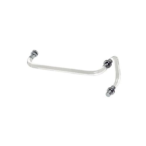 CRL CAC6X18CH 18" Acrylic Smooth Towel Bar With 6" Pull Handle and Chrome Rings - Combination Set