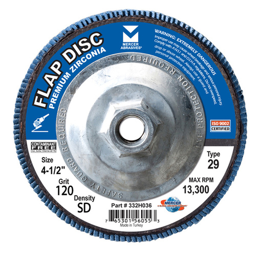 Mercer Standard Density Zirconia Flap Disc