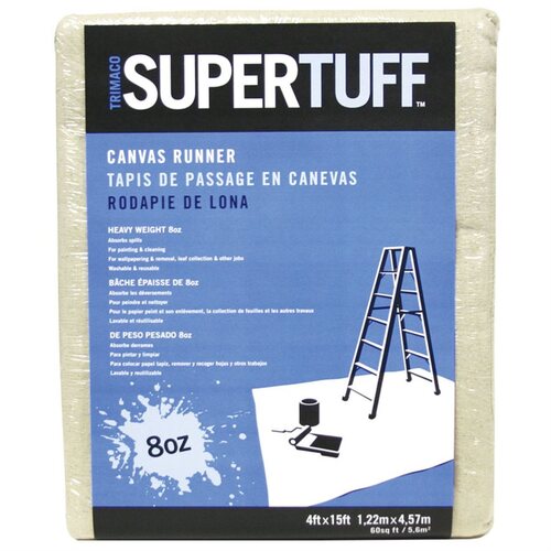 SHUBEE D SB DC CNV 4X15 8oz 4x15 Canvas Runner Drop Cloth - pack of 12