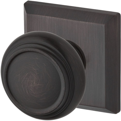 Privacy Traditional Knob and Traditional Square Rose with 6AL Latch and Dual Strike Venetian Bronze Finish