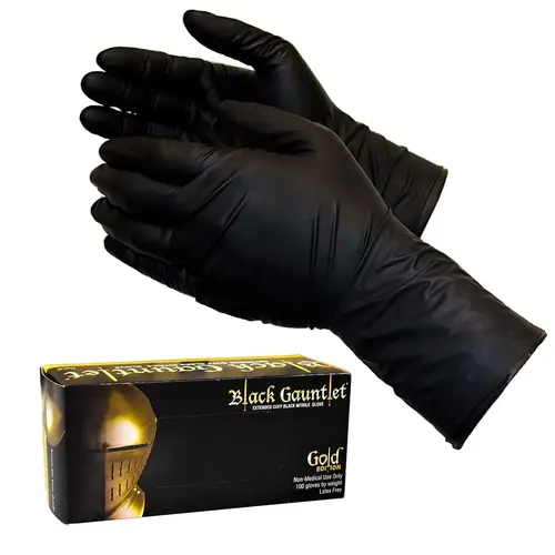 SHUBEE D SB NG BGGE XL ShuBee Black Gauntlet Gold Edition Black Nitrile Gloves