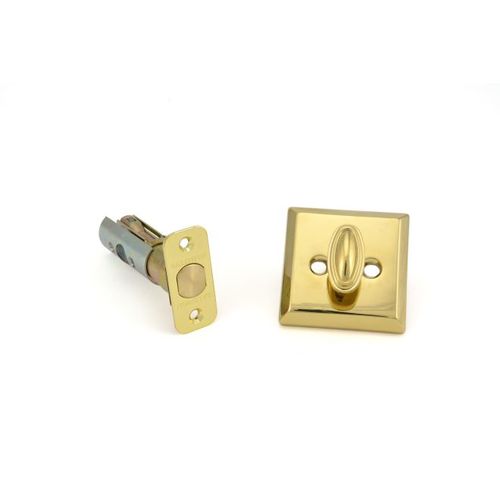 Patio Traditional Square Deadbolt with 6AL Latch and Dual Strike Lifetime Brass Finish