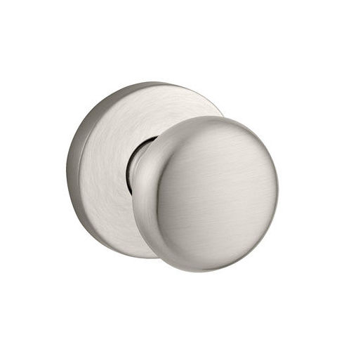 Privacy Round Knob and Contemporary Round Rose with 6AL Latch and Dual Strike Satin Nickel Finish