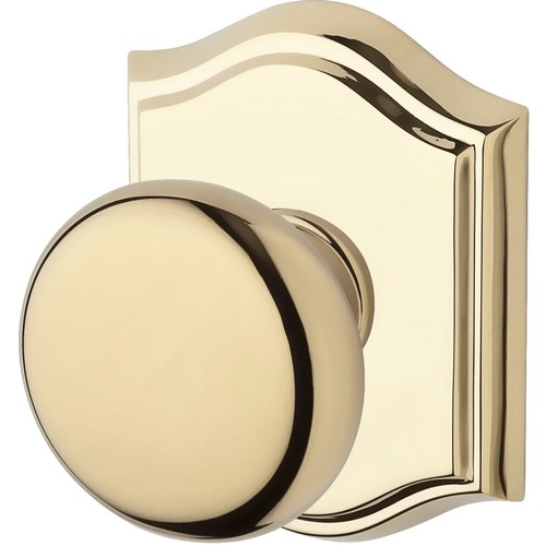 Full Dummy Round Knob and Traditional Arch Rose Lifetime Brass Finish