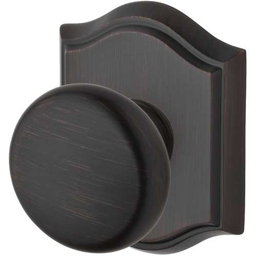 Privacy Round Knob and Traditional Arch Rose with 6AL Latch and Dual Strike Venetian Bronze Finish